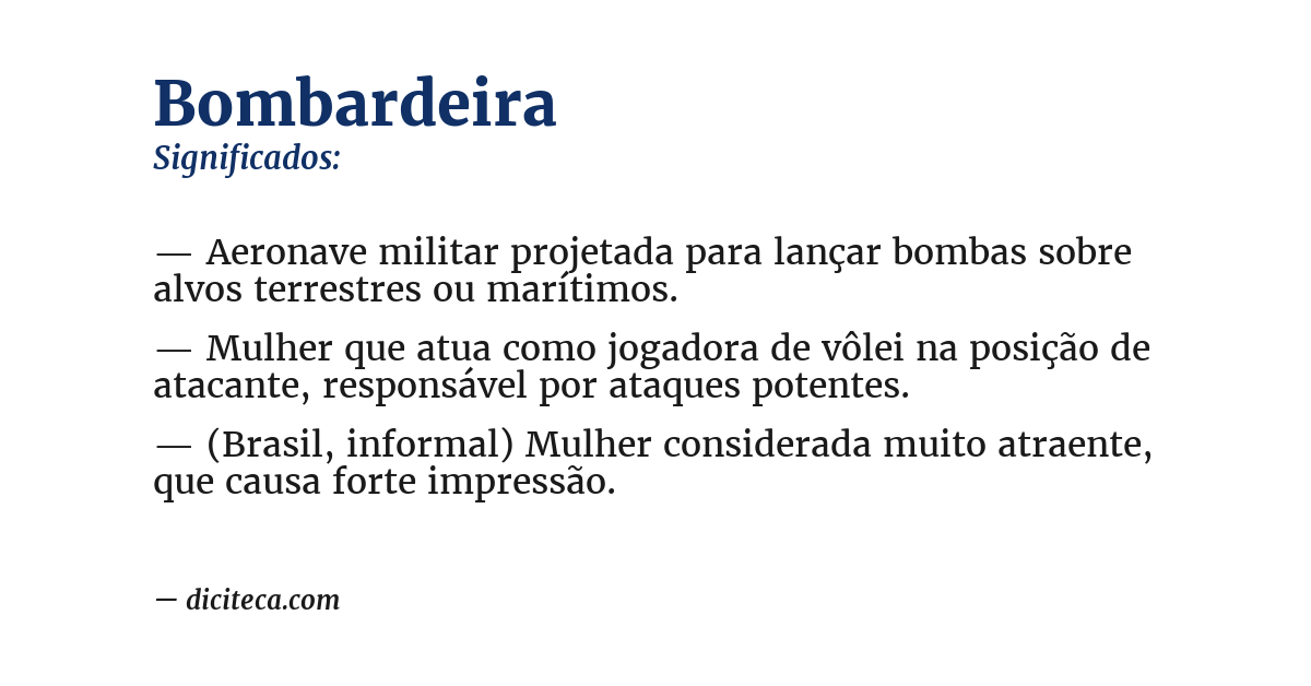 Significado de bombardeira
