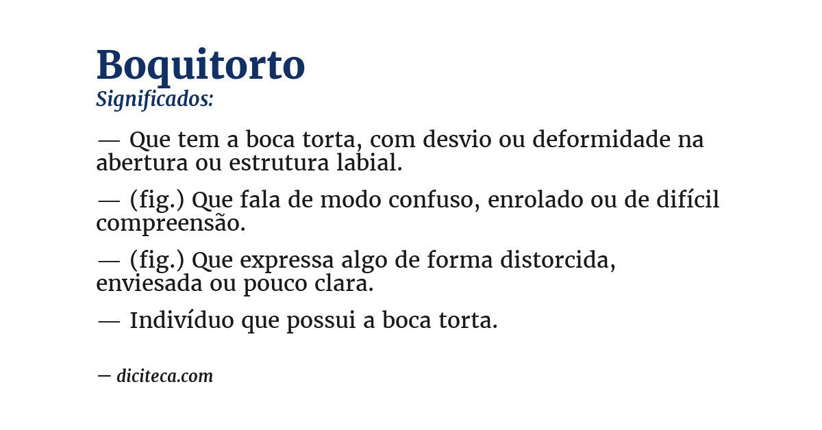 Significado de boquitorto