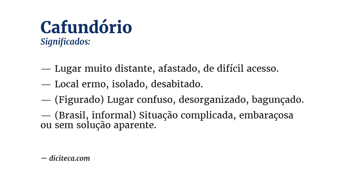 Significado de cafundório