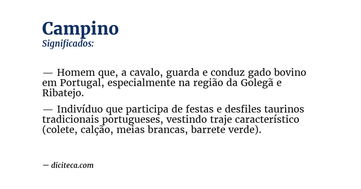 Significado de campino