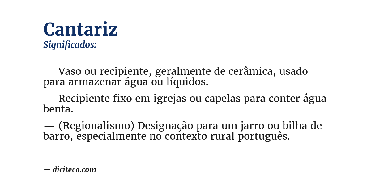 Significado de cantariz