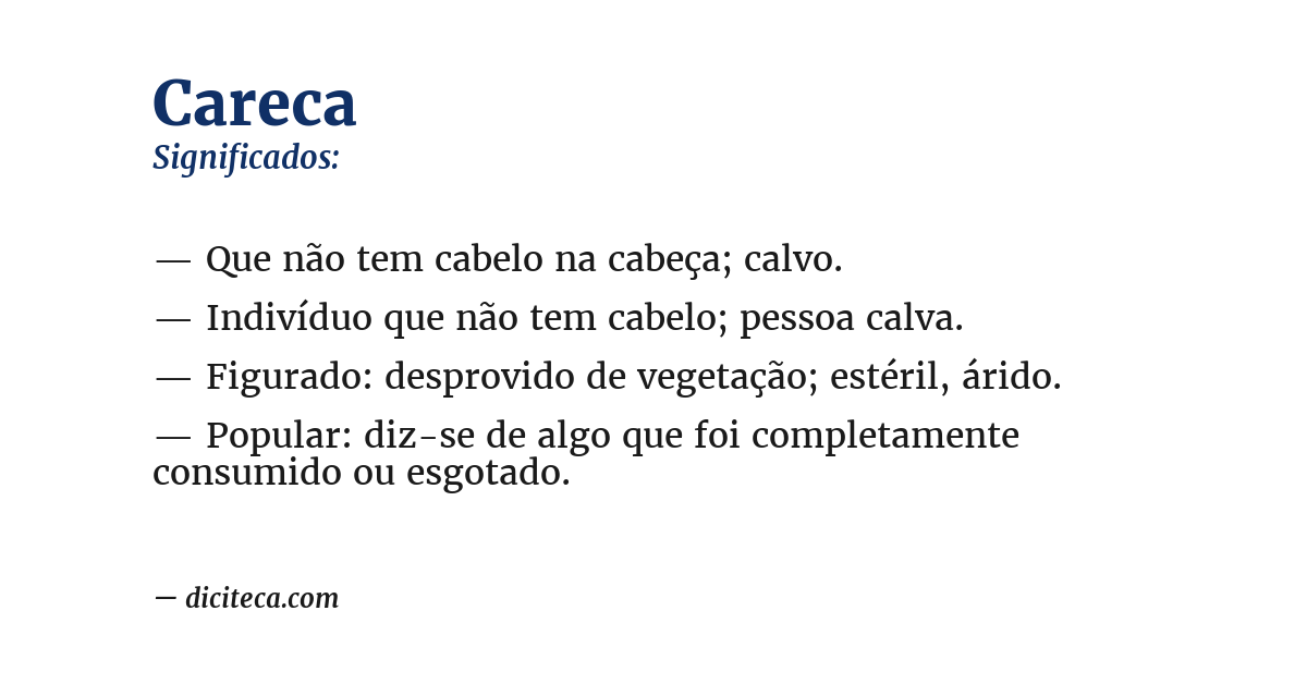 Significado de careca