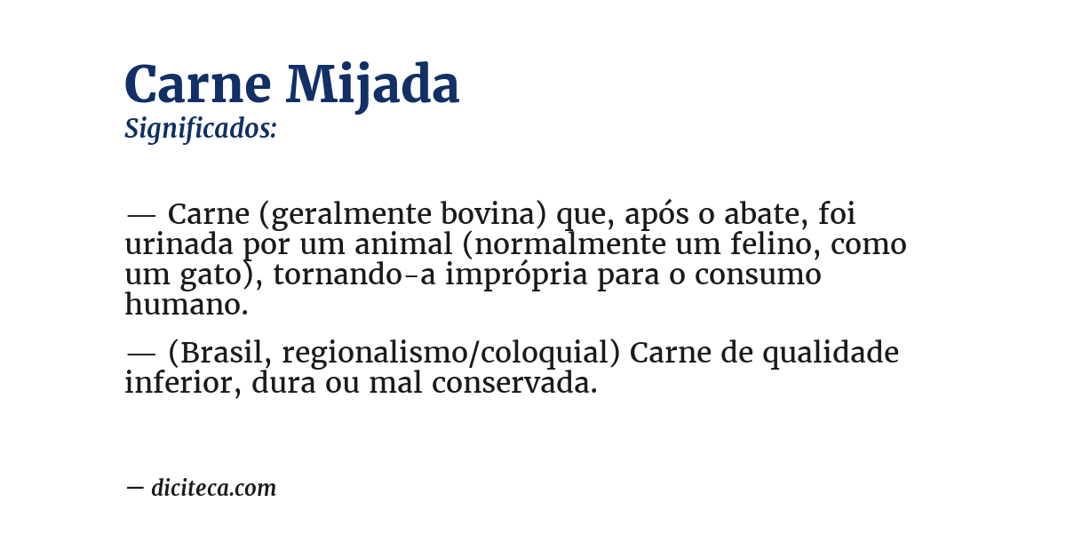Significado de carne mijada