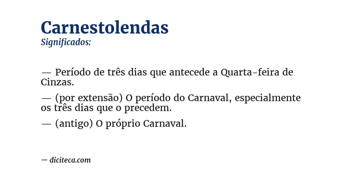Significado de carnestolendas