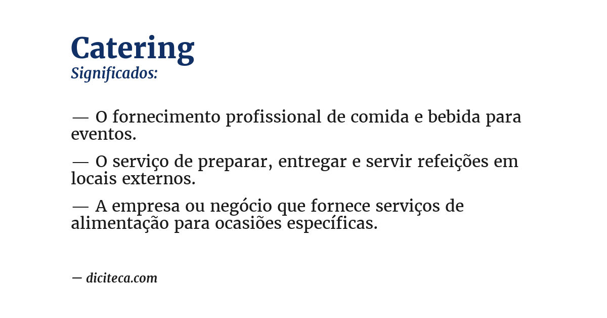 Significado de catering