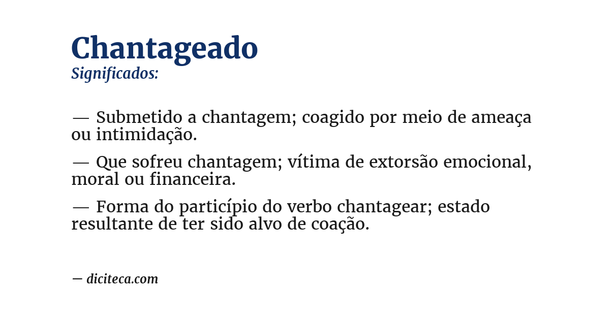 Significado de chantageado