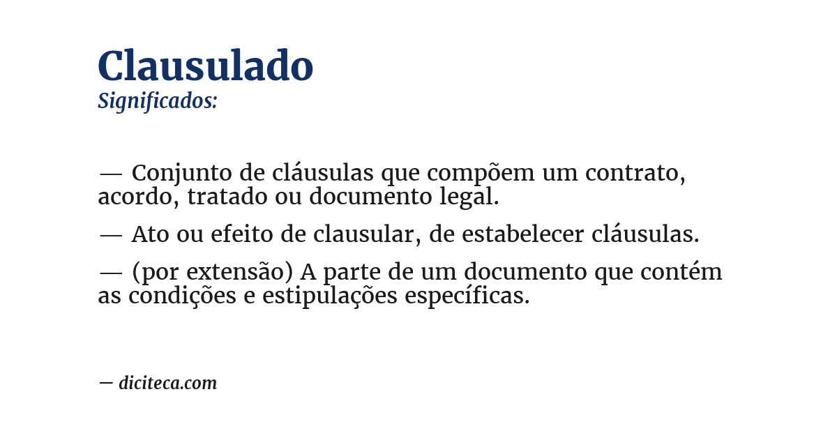 Significado de clausulado