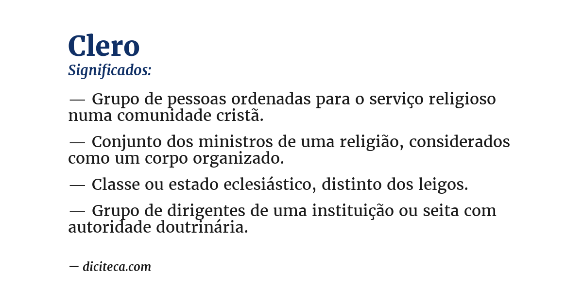 Significado de clero