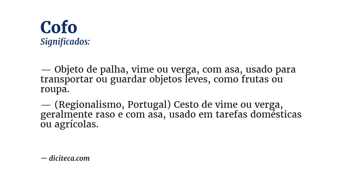 Significado de cofo