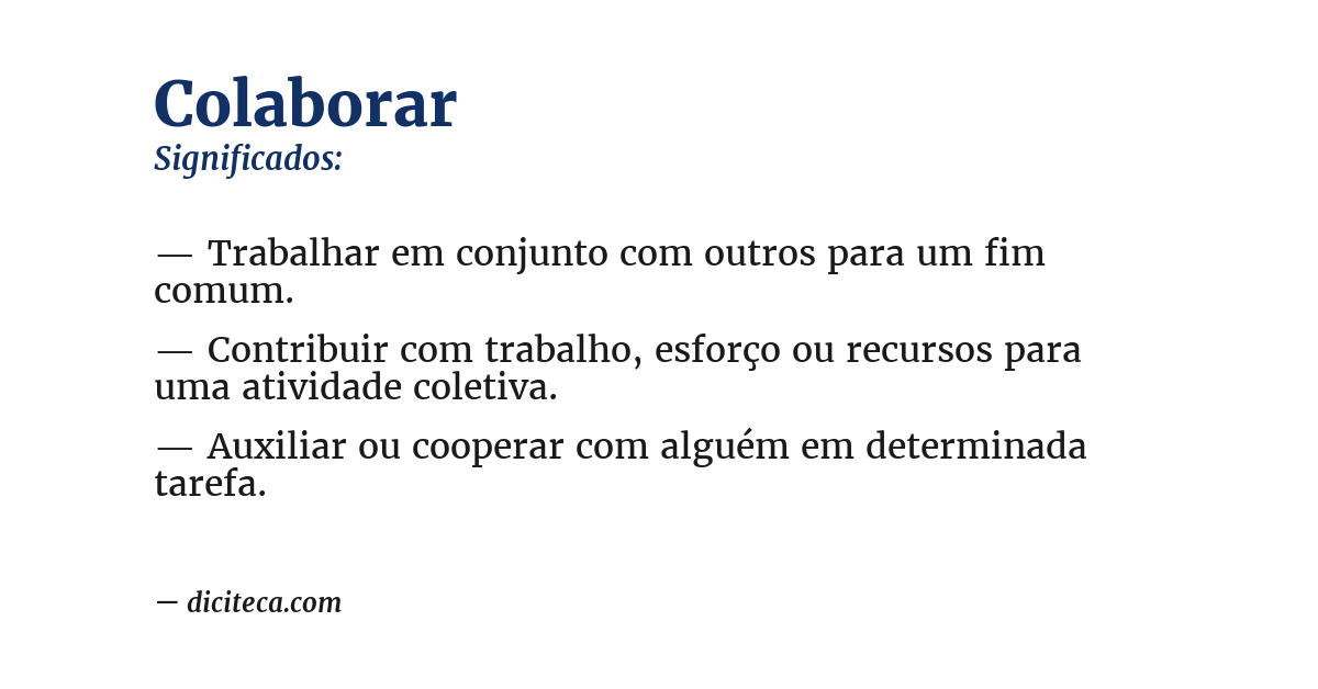 Significado de colaborar
