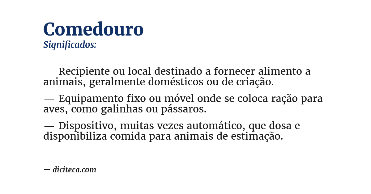 Significado de comedouro