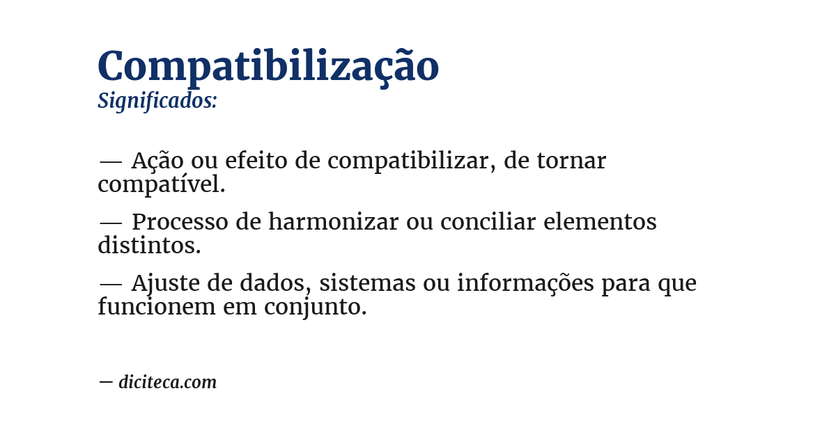Significado de compatibilização