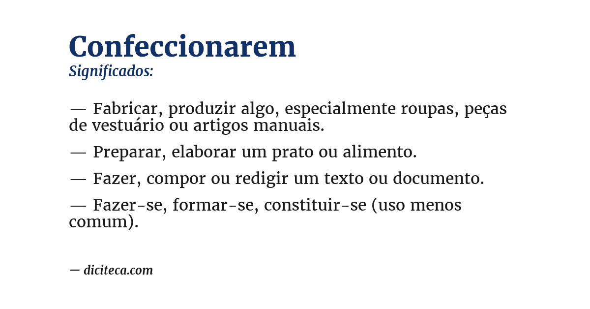 Significado de confeccionarem