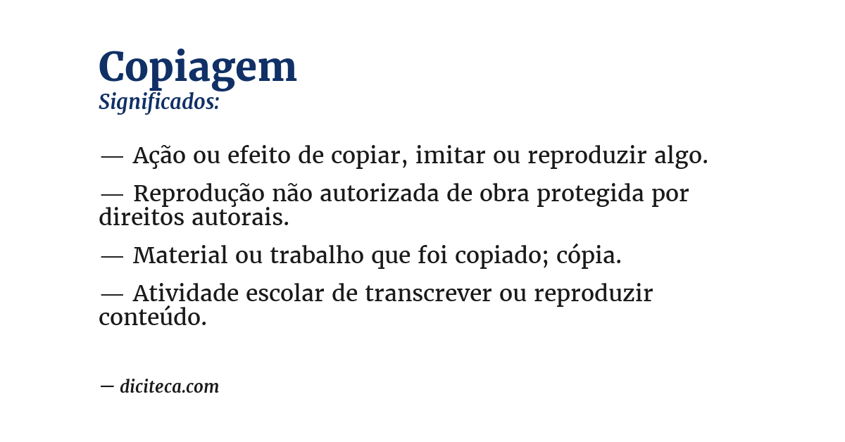 Significado de copiagem