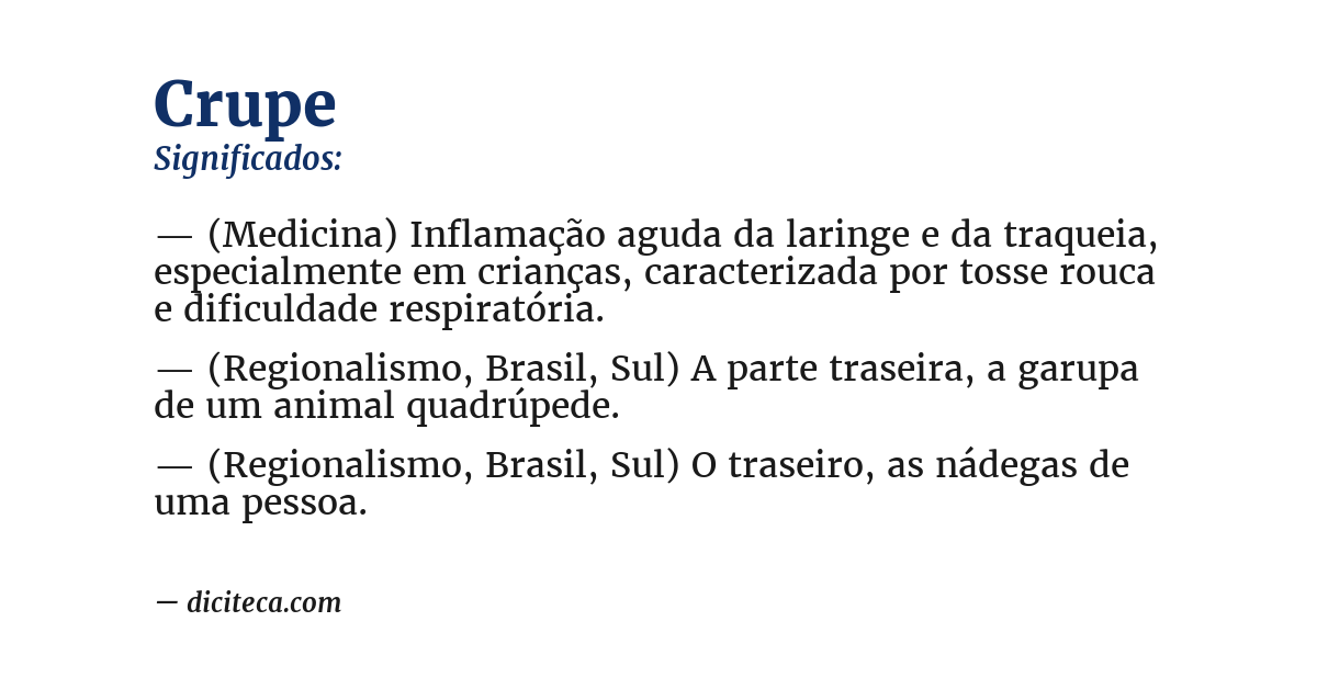 Significado de crupe