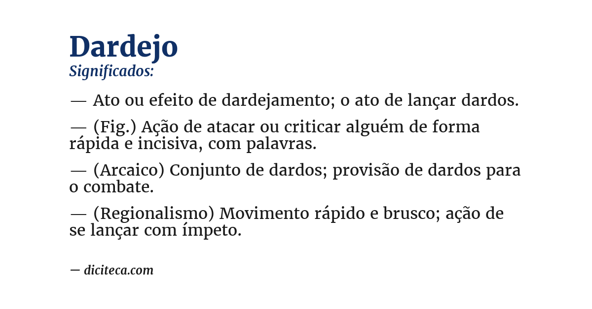 Significado de dardejo