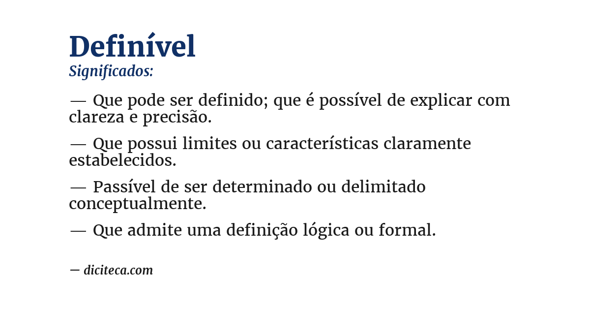 Significado de definível