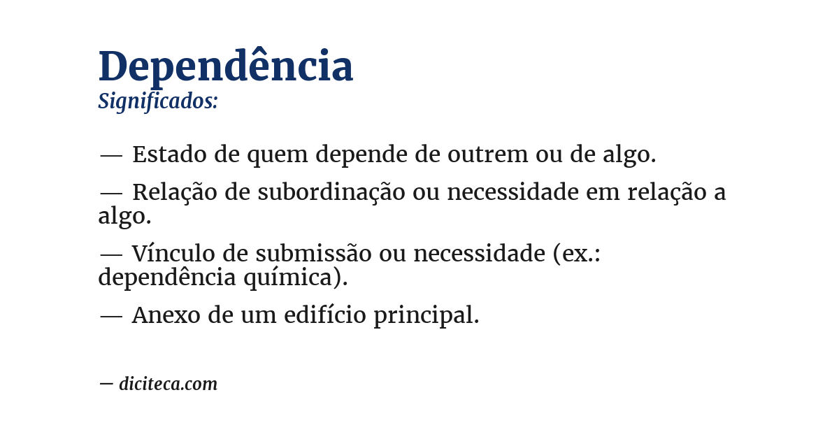 Significado de dependência