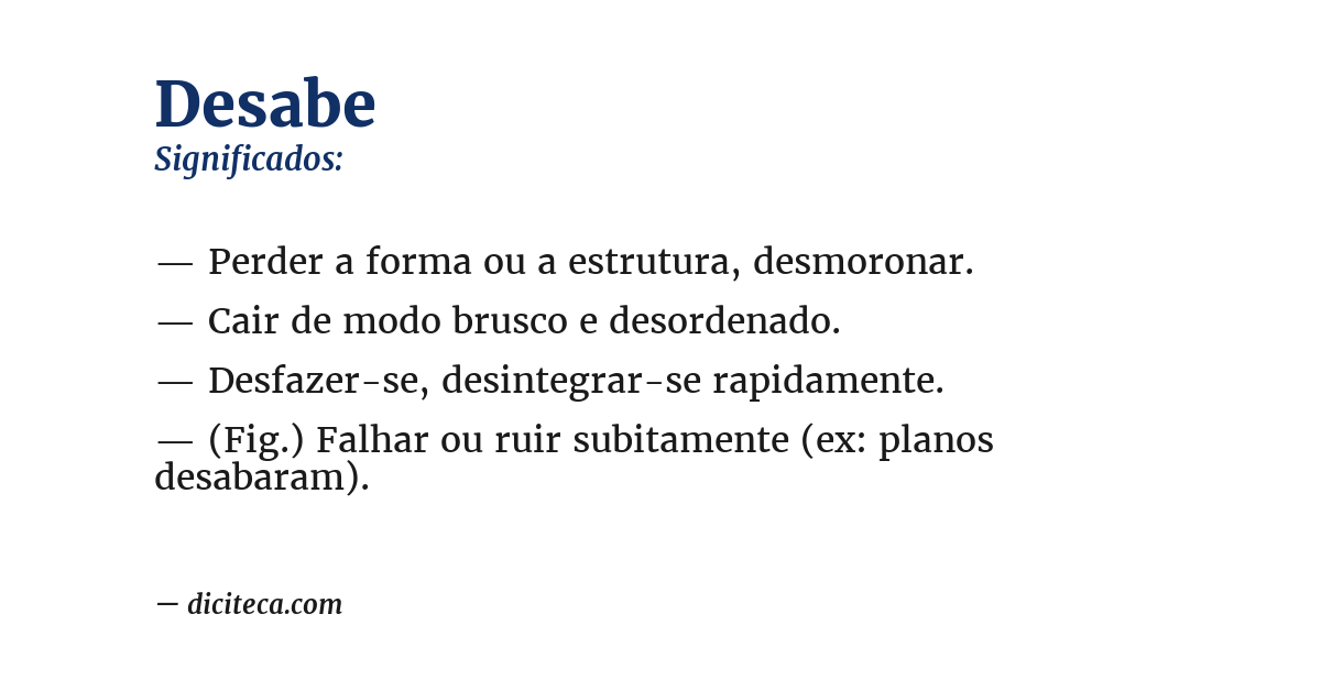 Significado de desabe