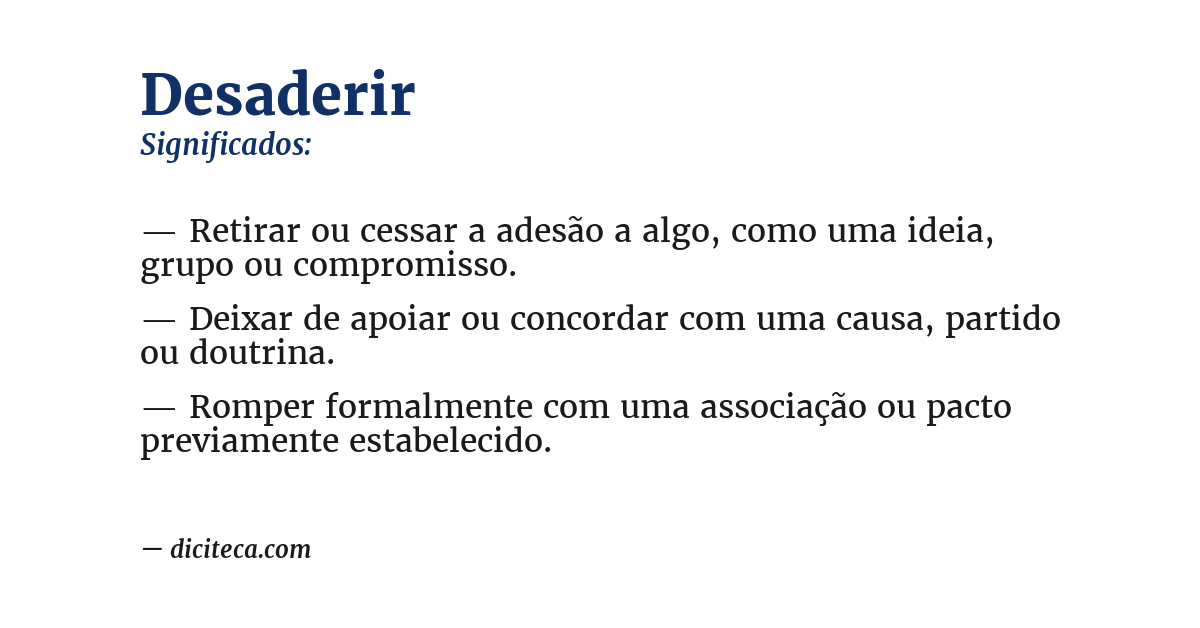 Significado de desaderir