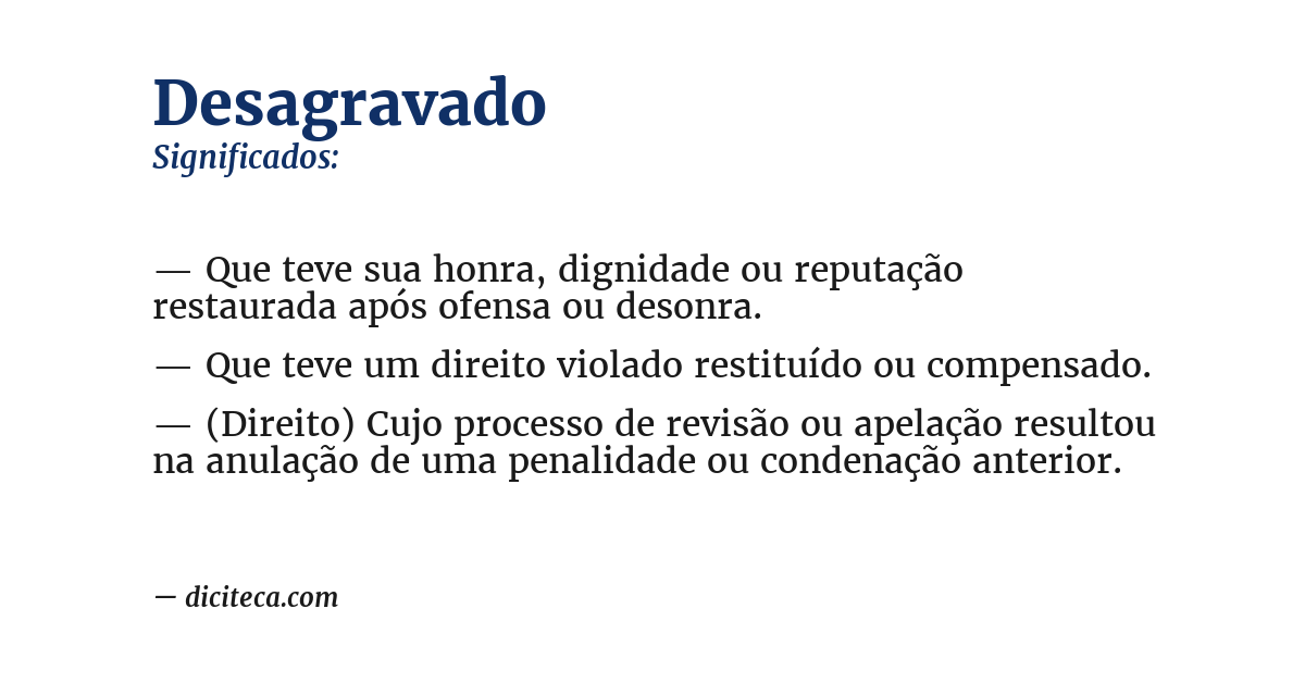 Significado de desagravado
