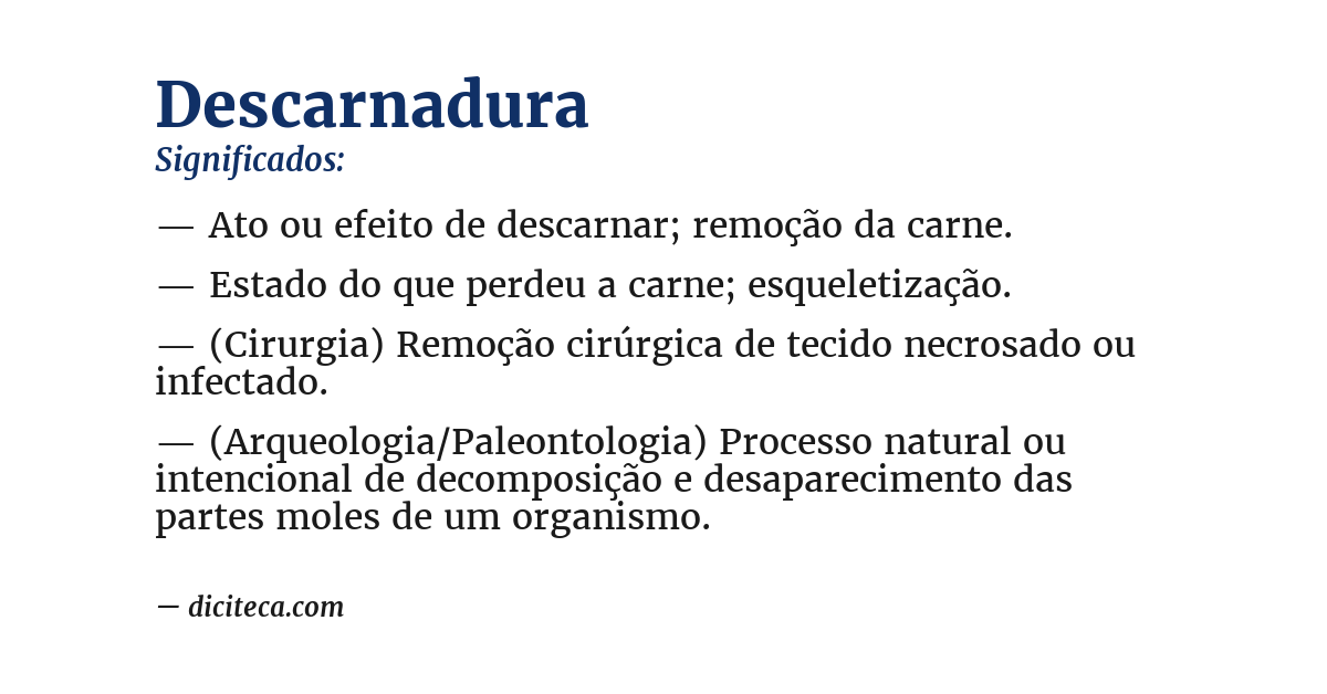 Significado de descarnadura