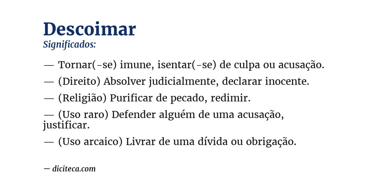 Significado de descoimar