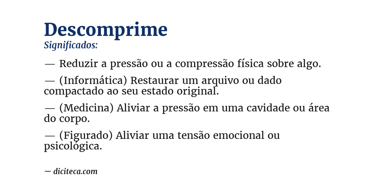 Significado de descomprime