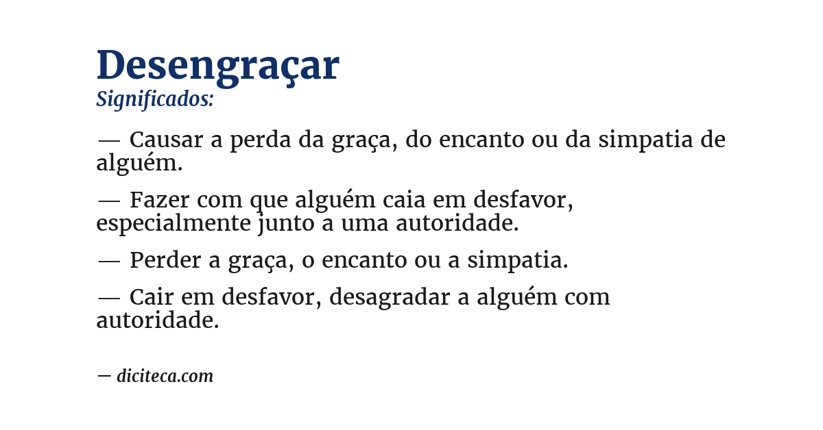 Significado de desengraçar