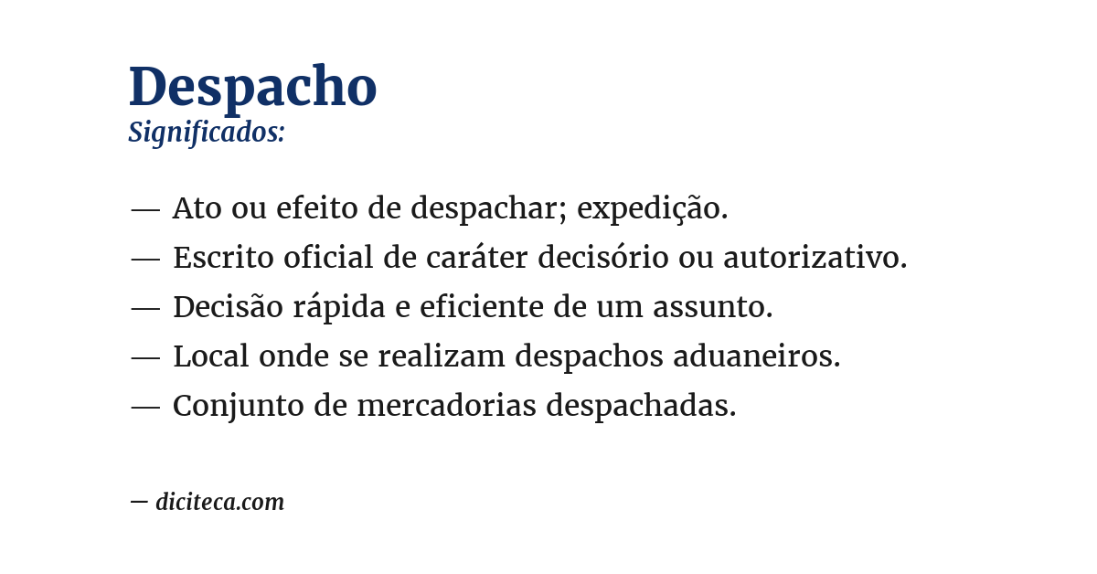 Significado de despacho