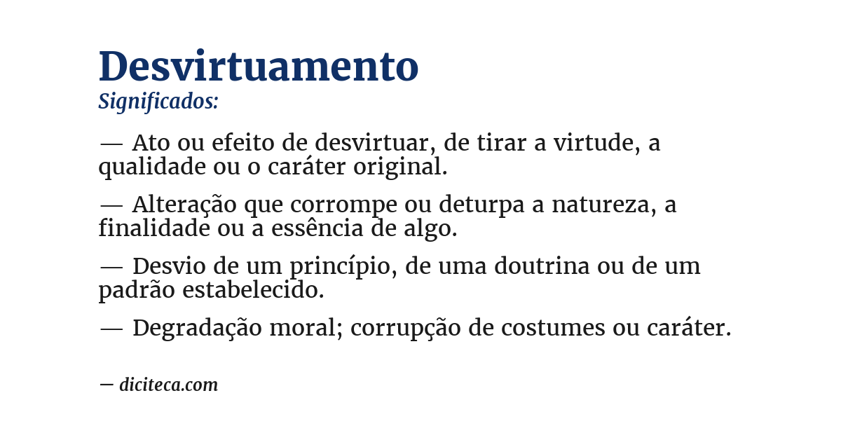 Significado de desvirtuamento