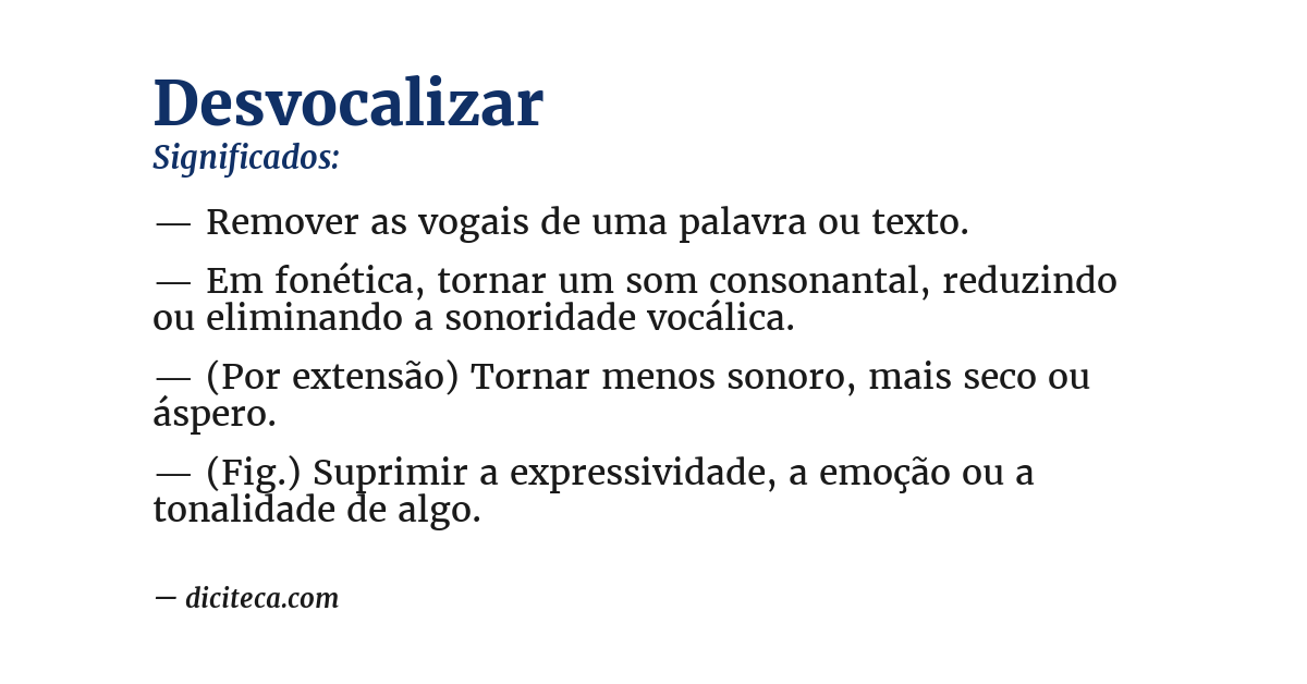 Significado de desvocalizar