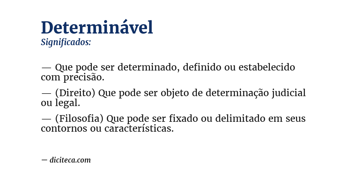 Significado de determinável