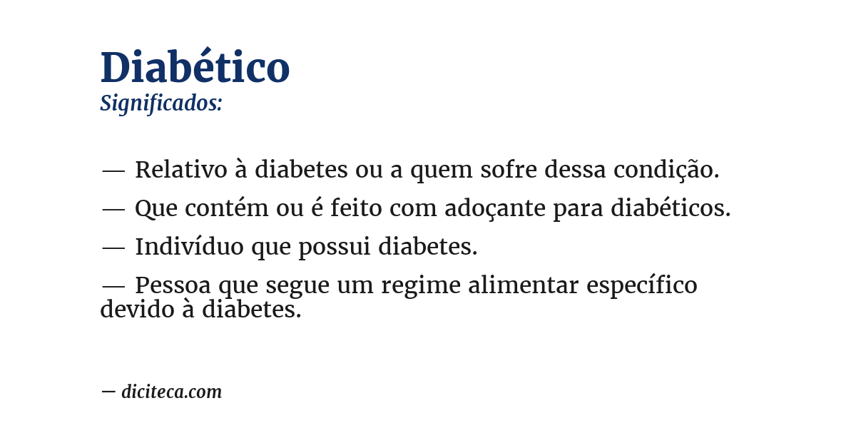 Significado de diabético