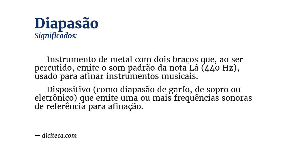 Significado de diapasão