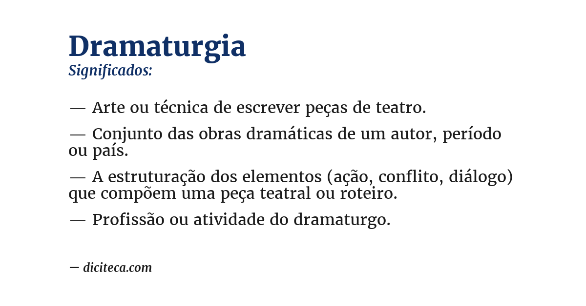 Significado de dramaturgia