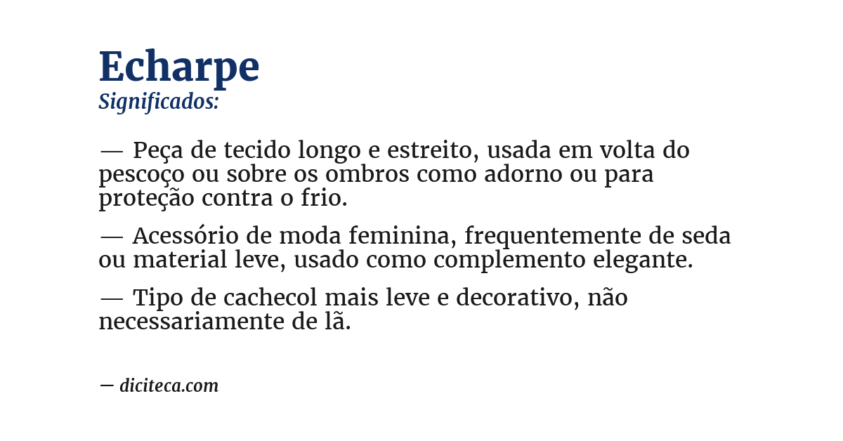 Significado de echarpe