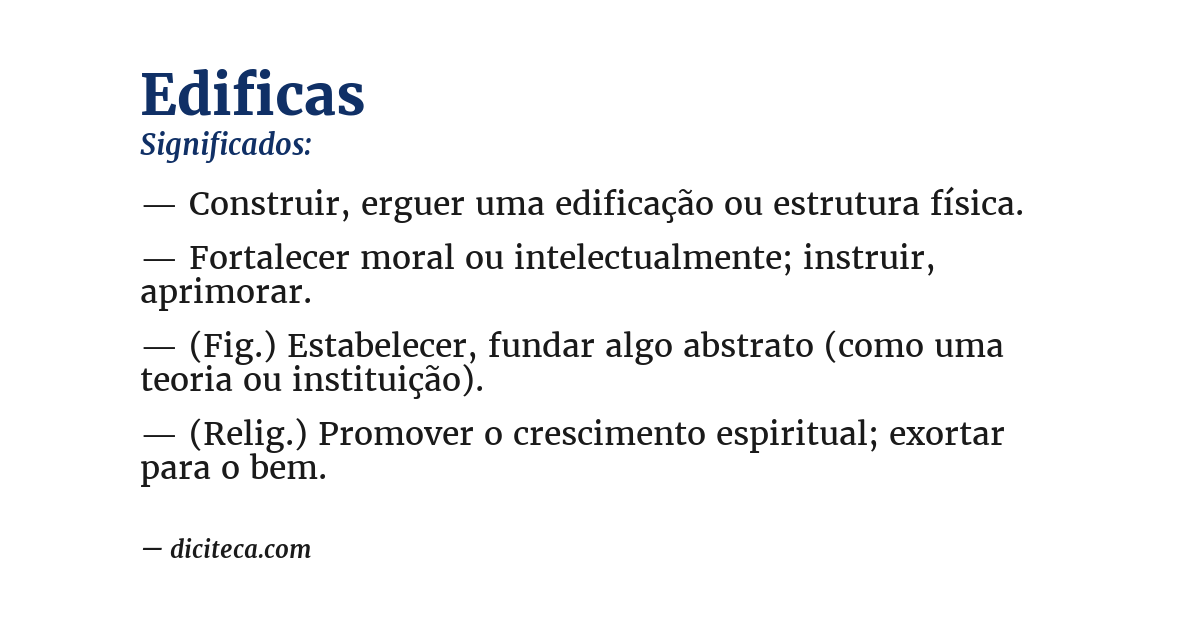 Significado de edificas