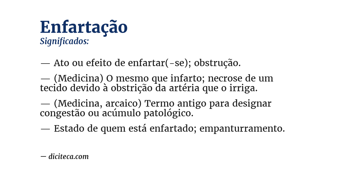 Significado de enfartação