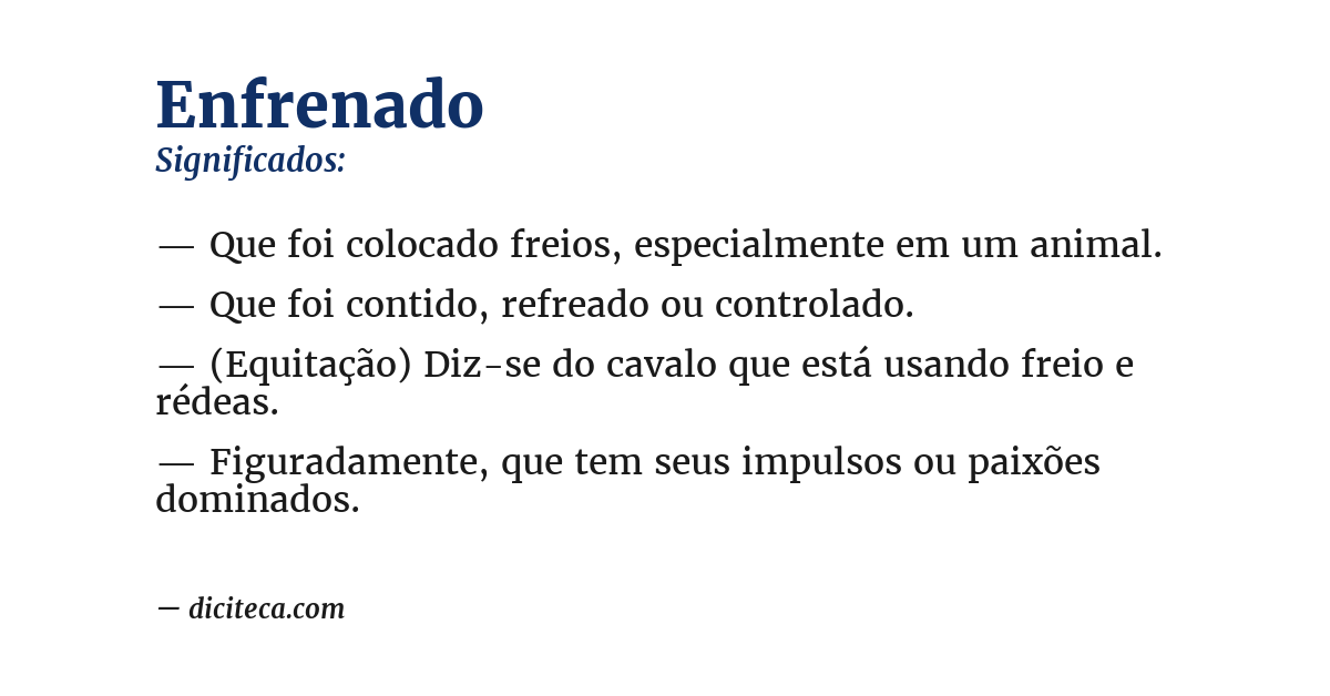 Significado de enfrenado