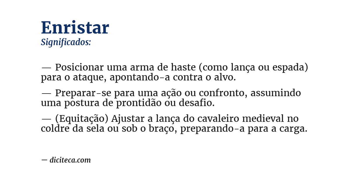 Significado de enristar