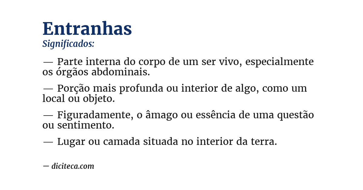 Significado de entranhas