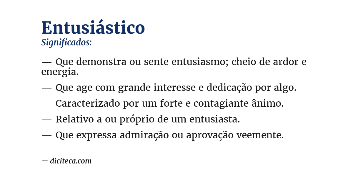 Significado de entusiástico