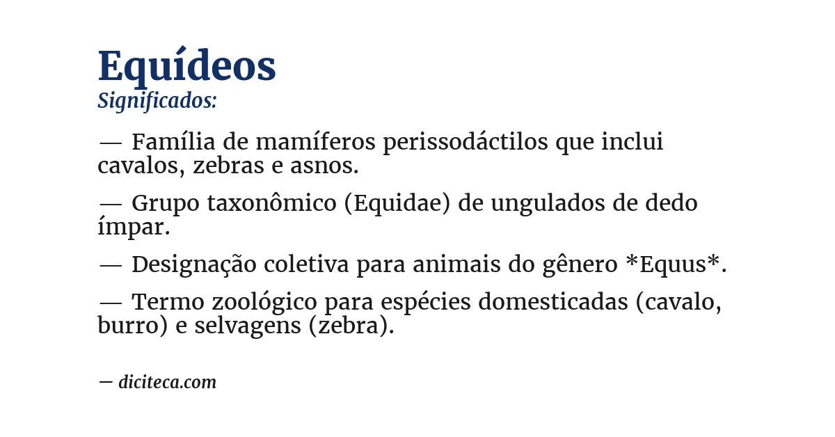 Significado de equídeos