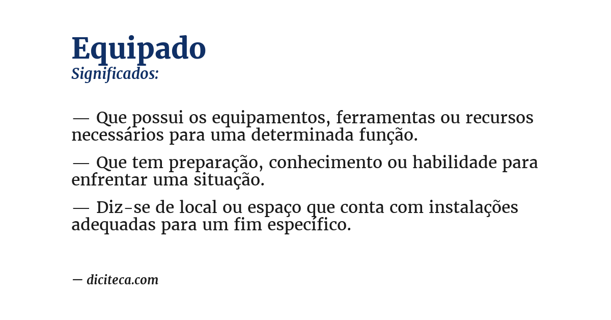 Significado de equipado