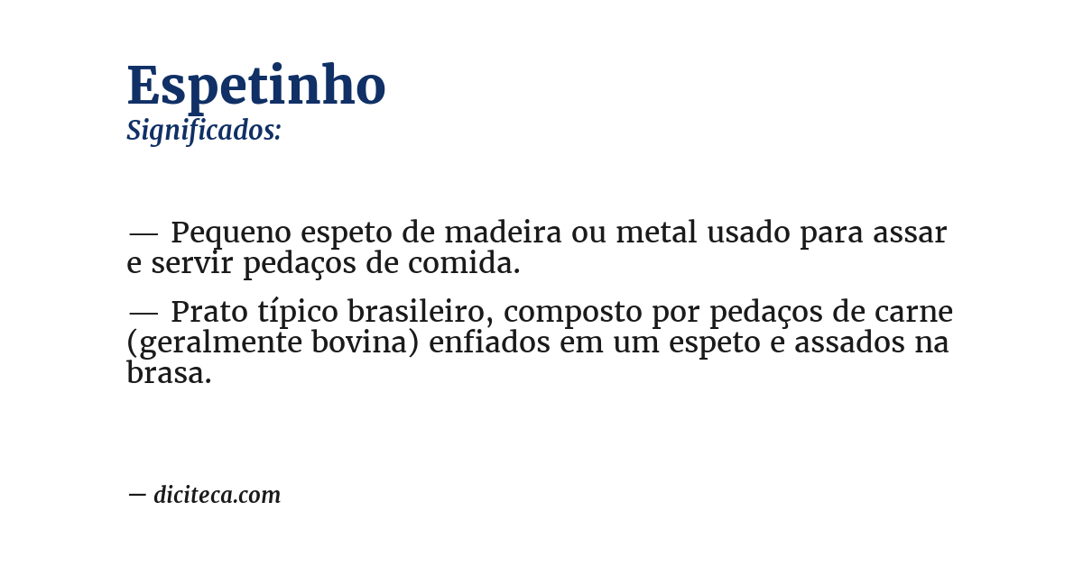 Significado de espetinho