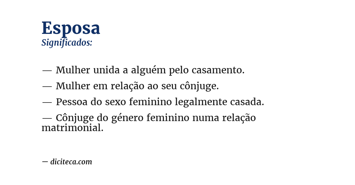Significado de esposa