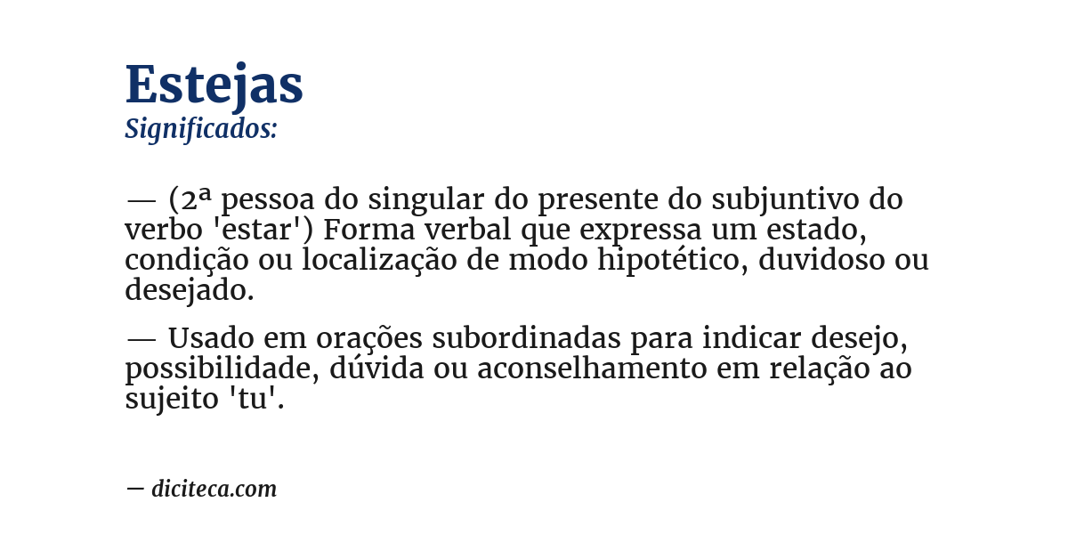 Significado de estejas