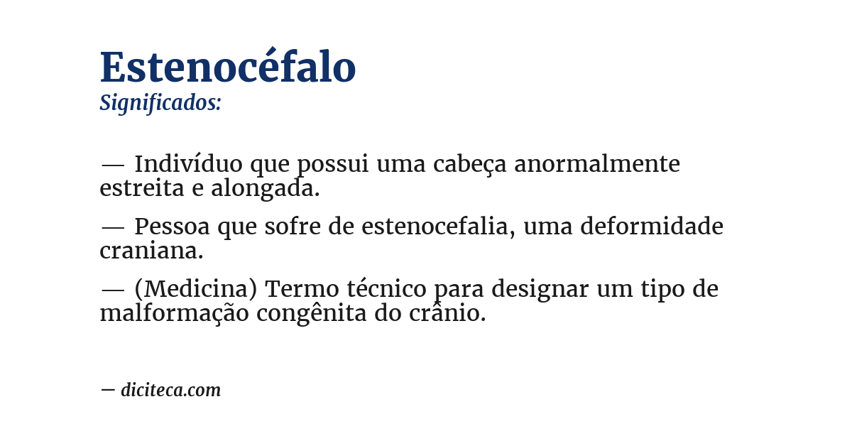Significado de estenocéfalo