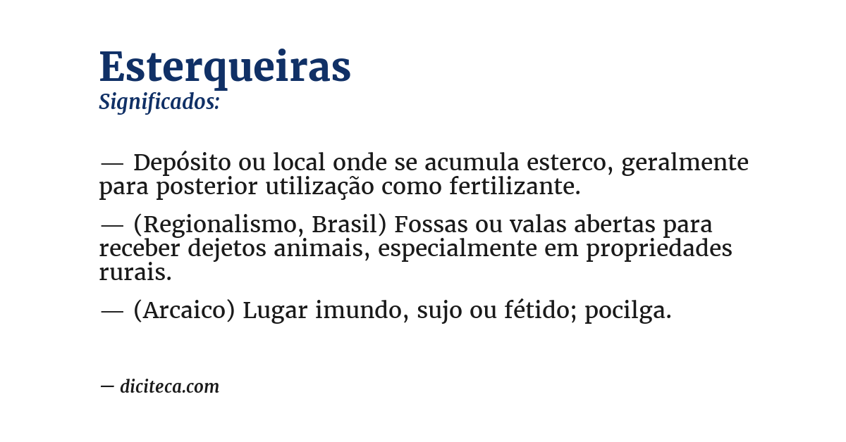 Significado de esterqueiras